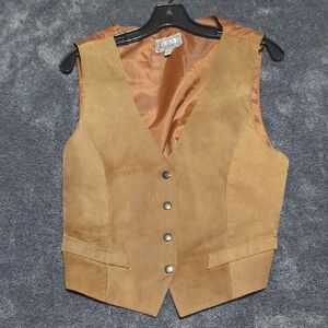 Men's Leather Suede Rust Maple Vest M